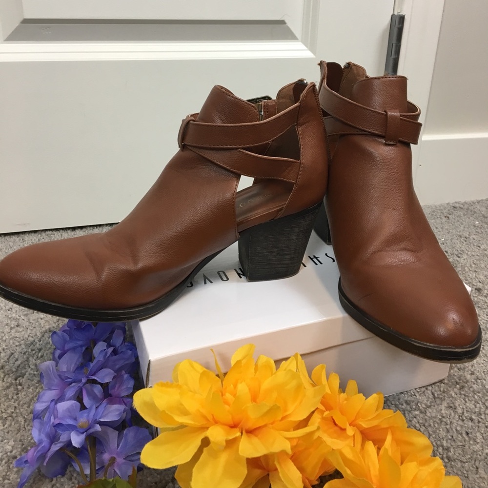 Brown ankle booties